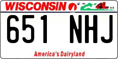 WI license plate 651NHJ