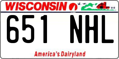 WI license plate 651NHL