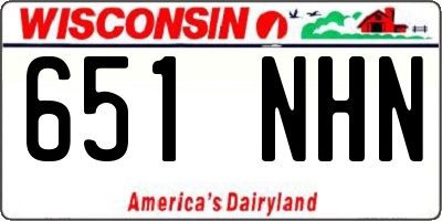 WI license plate 651NHN