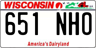 WI license plate 651NHO