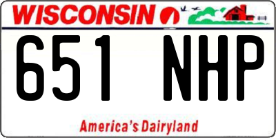 WI license plate 651NHP