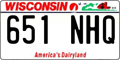 WI license plate 651NHQ