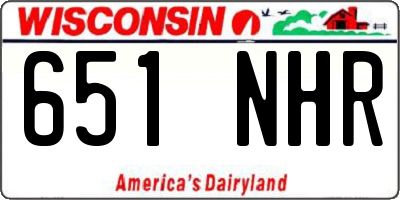 WI license plate 651NHR