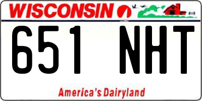 WI license plate 651NHT
