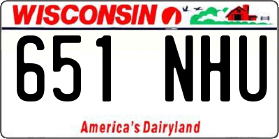 WI license plate 651NHU