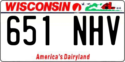 WI license plate 651NHV