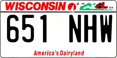 WI license plate 651NHW