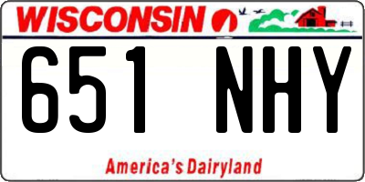 WI license plate 651NHY