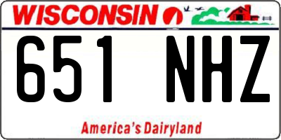 WI license plate 651NHZ
