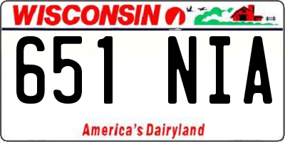 WI license plate 651NIA