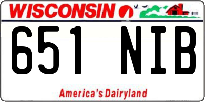 WI license plate 651NIB