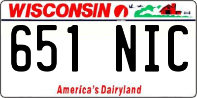 WI license plate 651NIC