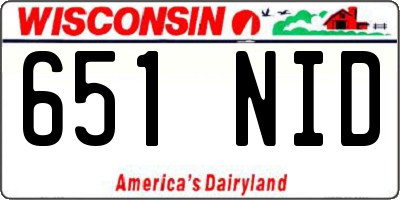 WI license plate 651NID