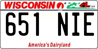 WI license plate 651NIE