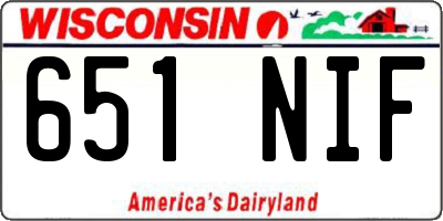 WI license plate 651NIF