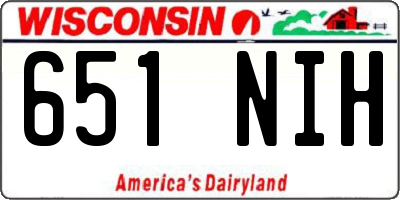 WI license plate 651NIH