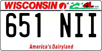 WI license plate 651NII