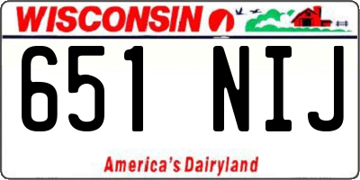 WI license plate 651NIJ