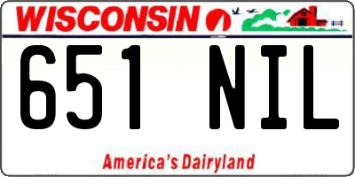 WI license plate 651NIL