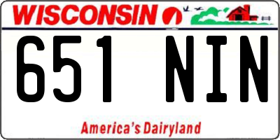 WI license plate 651NIN