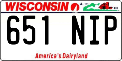 WI license plate 651NIP