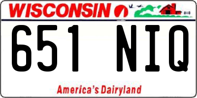 WI license plate 651NIQ