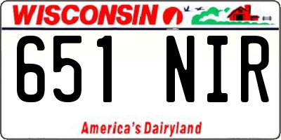 WI license plate 651NIR