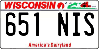 WI license plate 651NIS
