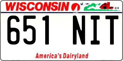 WI license plate 651NIT