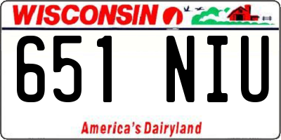 WI license plate 651NIU