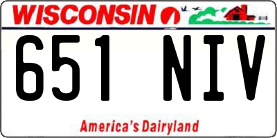 WI license plate 651NIV
