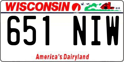 WI license plate 651NIW