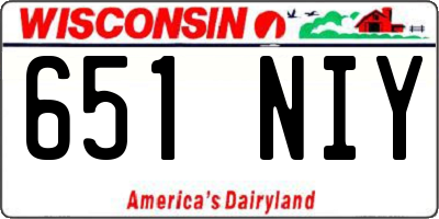 WI license plate 651NIY