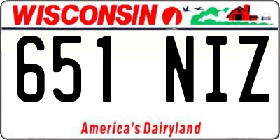 WI license plate 651NIZ