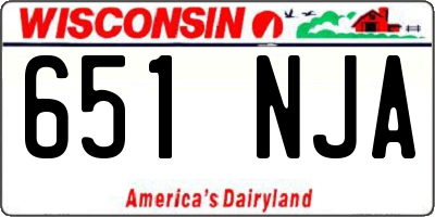 WI license plate 651NJA