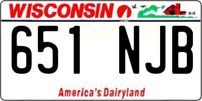 WI license plate 651NJB