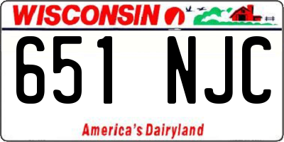 WI license plate 651NJC