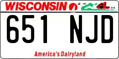 WI license plate 651NJD
