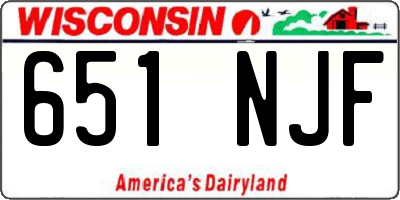 WI license plate 651NJF