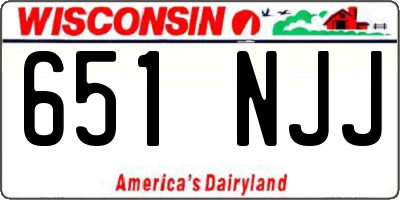 WI license plate 651NJJ