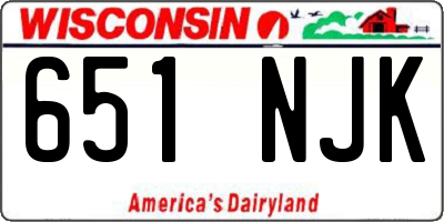 WI license plate 651NJK