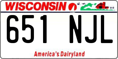 WI license plate 651NJL