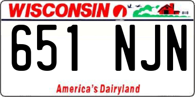 WI license plate 651NJN