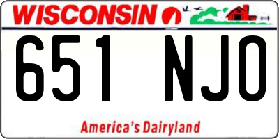 WI license plate 651NJO