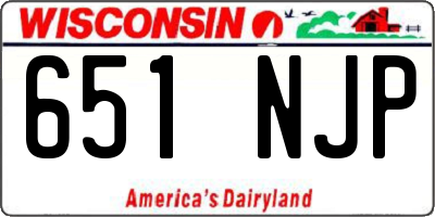 WI license plate 651NJP