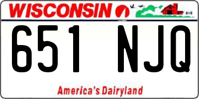 WI license plate 651NJQ