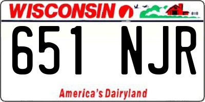 WI license plate 651NJR