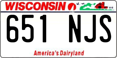 WI license plate 651NJS