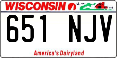 WI license plate 651NJV
