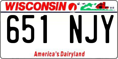 WI license plate 651NJY